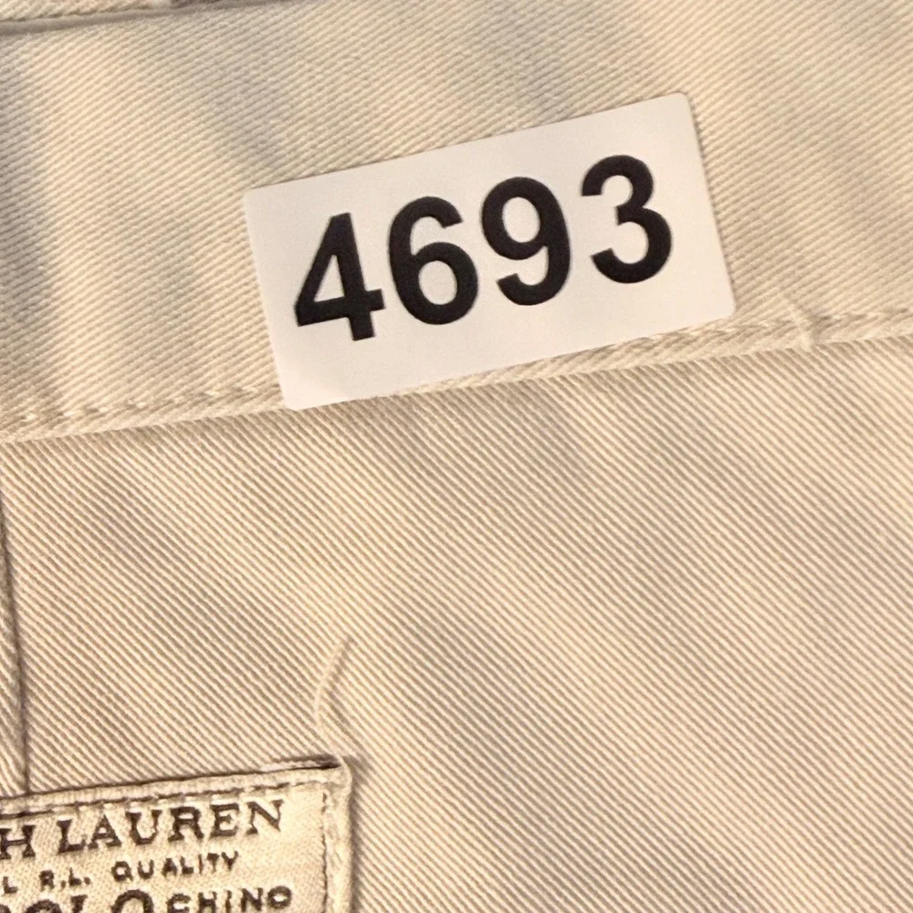Vintage Polo Ralph Lauren Andrew Pant Men 44B x 34 Tan Double Pleated Chino Prep